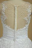 Gorgeous Sleeveless Scoop Wedding Dresses Tulle With Applique And