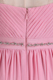 New Arrival Sweetheart Bridesmaid Dresses Chiffon With Ruffles And Beads