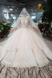 Ball Gown Lace Up Back Cathedral Train Wedding Dress