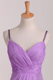 Bridesmaid Dresses A Line Spaghetti Straps With Ruffles Organza