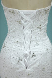 Full Beaded Bodice Wedding Dress Sweetheart With Tulle Skirt Lace