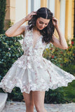 Tulle V Neck Homecoming Dresses A Line Tulle With Handmade