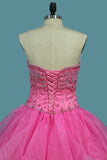 Organza Sweetheart Ball Gown Quinceanera Dresses With