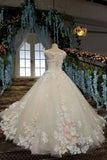 New Arrival Tulle Wedding Dresses Lace Up Floor Length With Handmade Flowers And