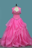 Organza Sweetheart Ball Gown Quinceanera Dresses With