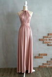 Simple Elegant Open Back Pink Prom Dresses Bridesmaid