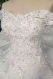 Luxurious Wedding Dresses Lace Up Off The Shoulder With Appliques And Beadings Royal