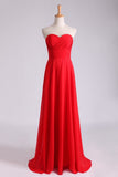 Prom Dresses Sweetheart Fitted And Pleated Bodice A Line Court