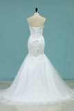 Full Beaded Bodice Wedding Dress Sweetheart With Tulle Skirt Lace