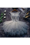 See-Through Homecoming Dresses A Line Scoop Tulle