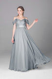 Bridesmaid Dresses Spaghetti Straps Chiffon With Ruffles Floor Length