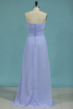 A Line Sweetheart Ruched Bodice Asymmetrical Chiffon Bridesmaid