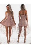 Homecoming Dresses A Line Spaghetti Straps Lace