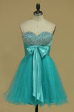 Sweetheart Homecoming Dresses A Line Short/Mini With Beads And