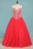 Ball Gown Sweetheart Floor Length Quinceanera Dresses Beaded