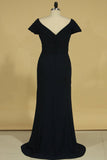 New Arrival V Neck With Ruffles Mother Of The Bride Dresses A Line