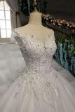 New Arrival Marvelous Wedding Dresses Lace Up With Appliques And Bow Knot Scoop