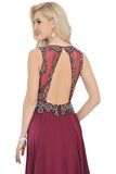 New Arrival Scoop Open Back Prom Dresses With