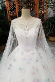 Hot Selling Scoop Neck Wedding Dresses Lace Up With Appliques And Handmade