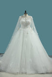 Luxurious Wedding Dresses High Neck Tulle With Sequins Beads Crystals Lace