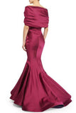 Mermaid Evening Dresses Satin Sweep Train Zipper Up New