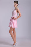 Straps A-Line/Princess Homecoming Dresses Chiffon With