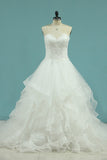 A Line Sweetheart Wedding Dresses With Applique And Beads