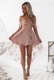 Homecoming Dresses A Line Spaghetti Straps Lace