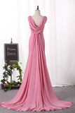 Sexy Open Back Bridesmaid Dresses V Neck Chiffon