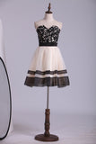 New Arrival Dresses Sweetheart A Line/Princess Mini Bicolor Organza&Lace High