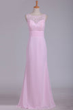 New Arrival Chiffon & Lace Scoop Bridesmaid Dresses Floor Length