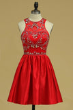 New Arrival Scoop Homecoming Dresses A Line Satin