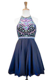 Homecoming Dresses A Line Scoop Beaded Bodice