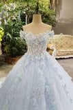 New Arrival Tulle Wedding Dresses Lace Up With Appliques