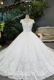 New Arrival Luxury Tulle Wedding Dresses Lace Up With Appliques And Crystals High