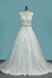 New Arrival A Line Sweetheart Tulle Wedding Dresses With Applique And