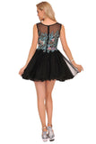 Homecoming Dresses A-Line Scoop Short/Mini Tulle With