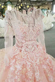 Marvelous Scoop Neck Floral Wedding Dresses Zipper Up With Appliques And Handmade