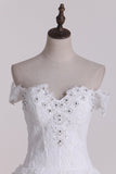 New Arrival Wedding Dresses Off The Shoulder Tulle With Applique And Beads A