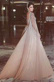 New Arrival Prom Dresses A Line Tulle With Beading Sweep