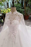 New Arrival Excellent Wedding Dresses Lace Up High Neck With Appliques And