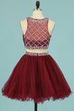 Hot Selling Homecoming Dresses Scoop A-Line Beaded Bodice Tulle