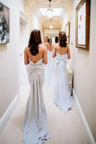 Charming Long Mermaid Light Sky Blue Strapless Elegant Bridesmaid Dresses With