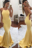 New Arrival Sexy Open Back Halter Spandex Prom Dresses Mermaid Zipper