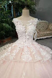 New Arrival Marvelous Floral Wedding Dresses Lace Up Scoop Neck With