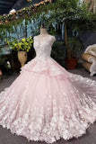 New Arrival Marvelous Floral Wedding Dresses Lace Up Scoop Neck With