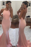 New Arrival Sexy Open Back Halter Spandex Prom Dresses Mermaid Zipper