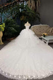 New Arrival Luxurious Wedding Dresses Ball Gown Off The Shoulder Tulle Lace Up With Beads And