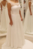 Elegant Mermaid Straps Wedding Dresses Chiffon With Lace And Beaded