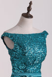 New Arrival Mermaid Bateau Sequins Sweep Train Prom